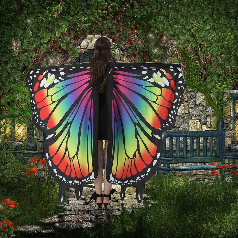 Butterfly Costume Bright-Colored Butterfly Costume For Women Wings Costume Moth Wings Morpho Monarch Fairy Party Cape Halloween