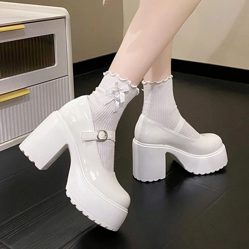 Simple high-heeled shoes, 2024 new style, thick heels, super high-fashion model shoes, Instagram trend