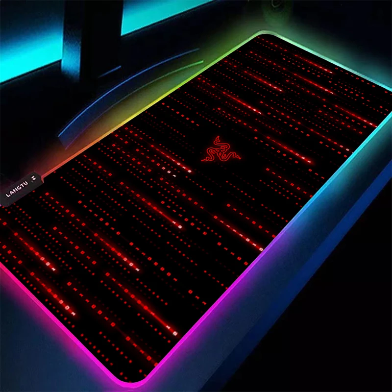 Alas Mouse LED RGB Razer Fashion Mewah Aksesoris PC Alas Mouse Gaming Besar Alas Laptop Karet Alas Meja HD Anti Selip