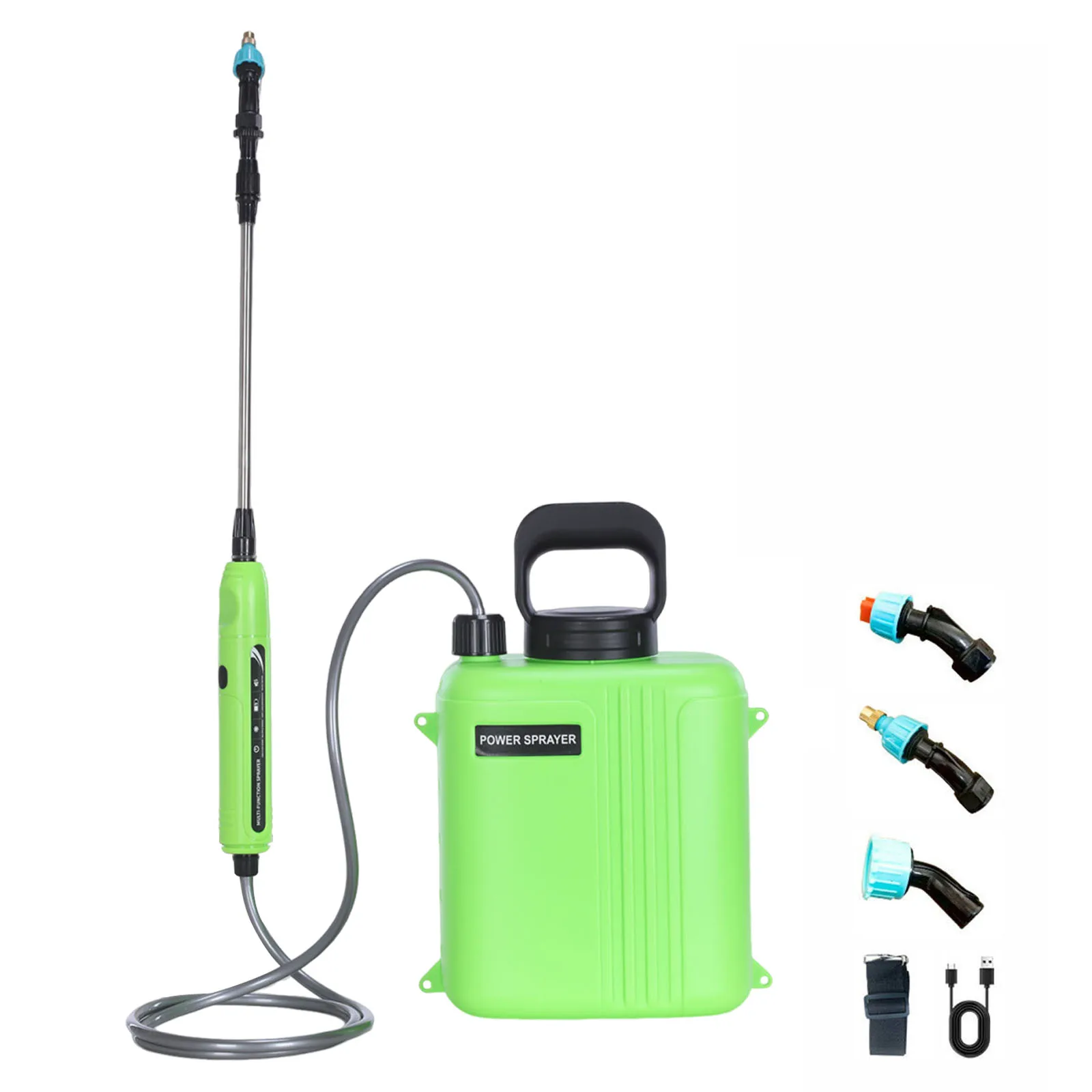 6/8L Battery Powered Sprayer with USB Rechargeable Handle 3 Mist Nozzles Plant Sprayer with Dual Spray Modes for Gardening