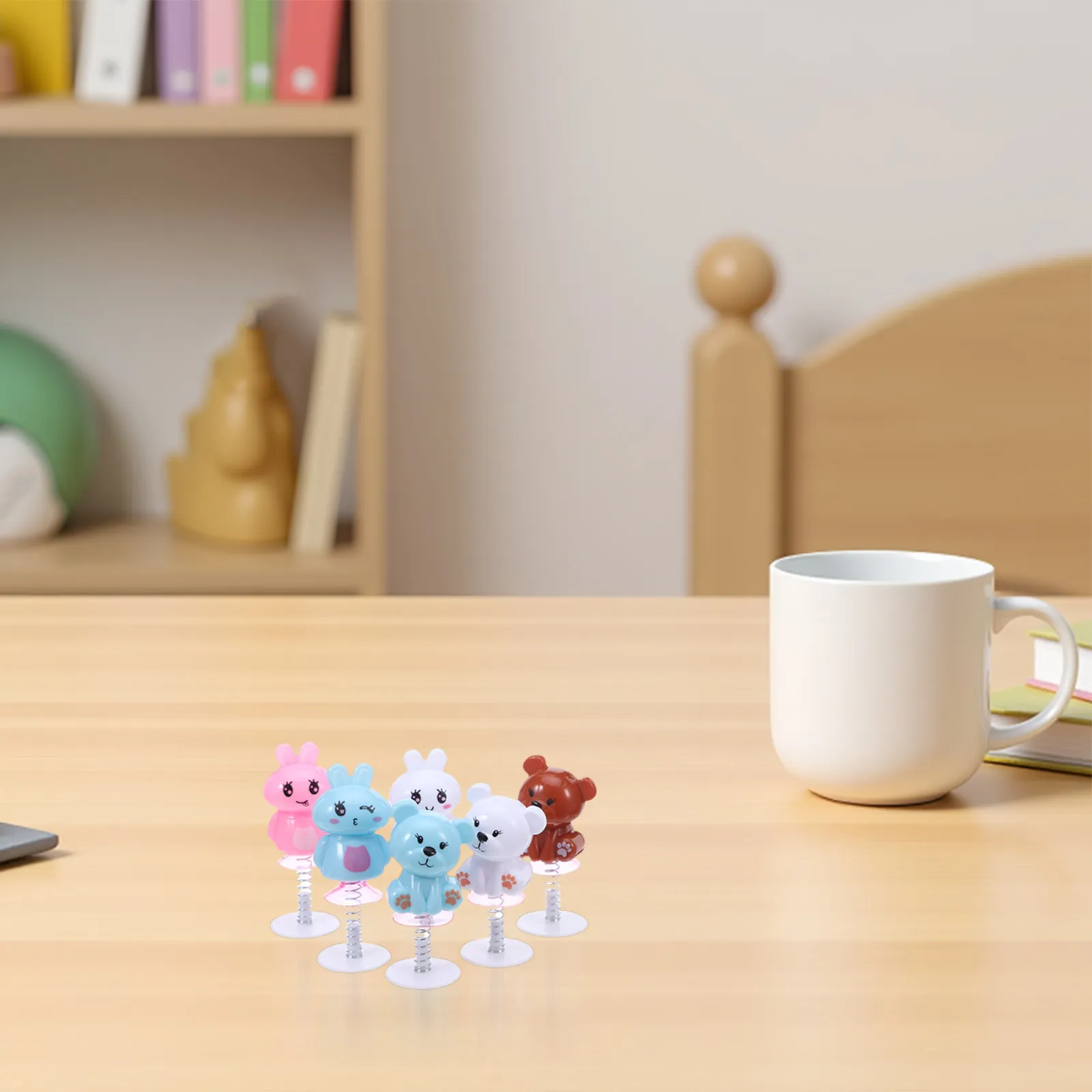 

24Pcs Jumping Spring Rabbit Bear Cartoon Desktop Animals Creative Kids Party Gifts Stocking Stuffers Stocking Stuffers for Kids