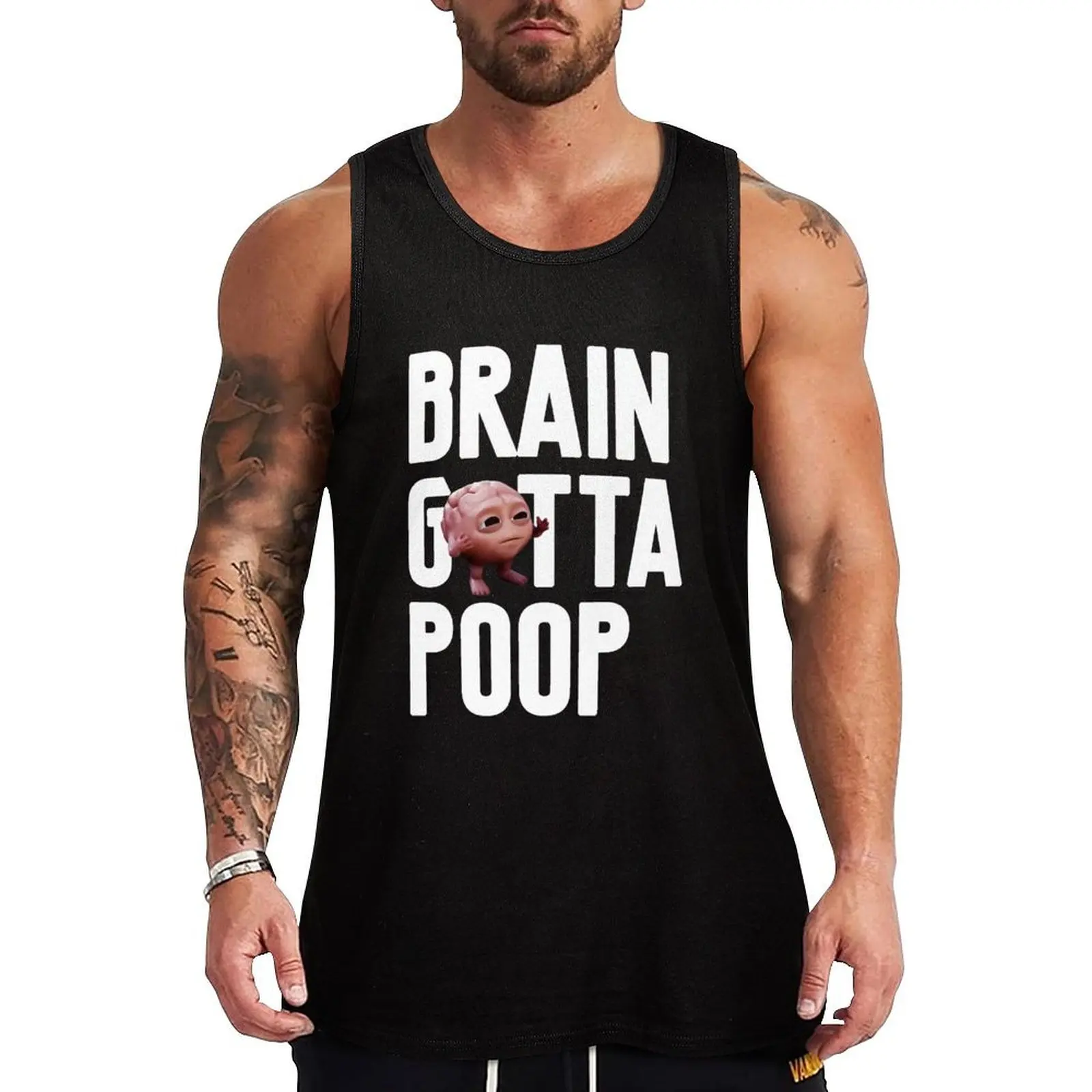 Brain Gotta Poop Tank Top sleeveless man shirts summer