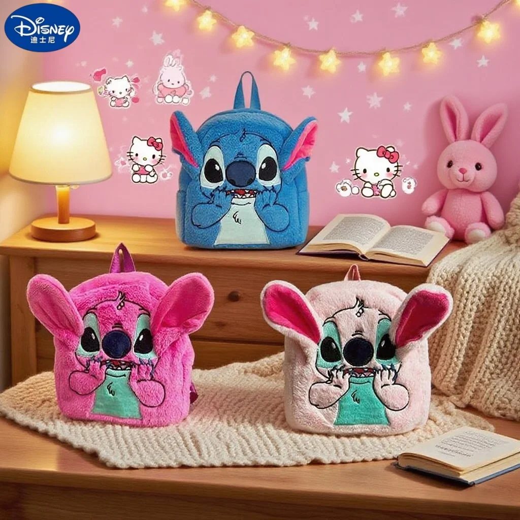 

~Новый детский рюкзак Disney, милый плюшевый рюкзак с героями мультфильмов, большая вместительная сумка для детского сада для детей, подарки унисекс