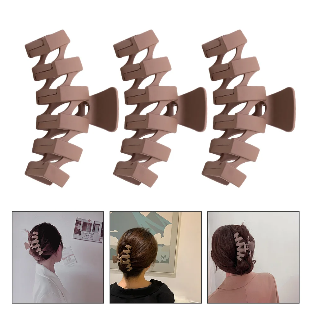 

3pcs Jaw Household Clamp Clips Thick Styling Accessories Durable Plastic Shower Hair Clips Shower Bath Hair Tools