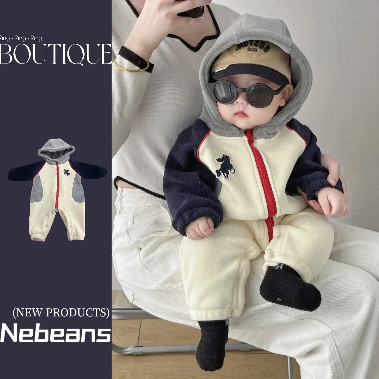 0-2 Years Old Baby Fashion Hooded Treasure Jumpsuit Out Wear Newborn British Style Knight Cloth Autumn Winter Holiday Kids Dress