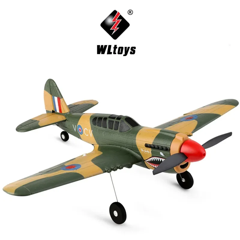 RC Plane WLtoys XKA220 Four Channel Remote-controlled Aircraft P40 Fighter Jet Children's Electric Model Airplane Toys Glider