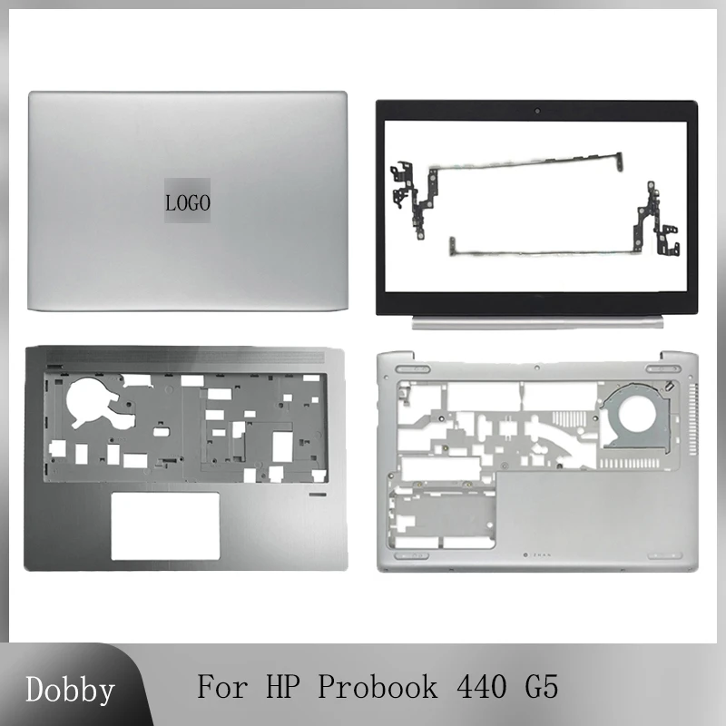 

Новинка для ноутбука HP Probook 440 G5, задняя крышка ЖК-дисплея, верхняя задняя панель, петли передней панели, Упор для рук, нижняя зеркальная задняя крышка, замена серебристого корпуса