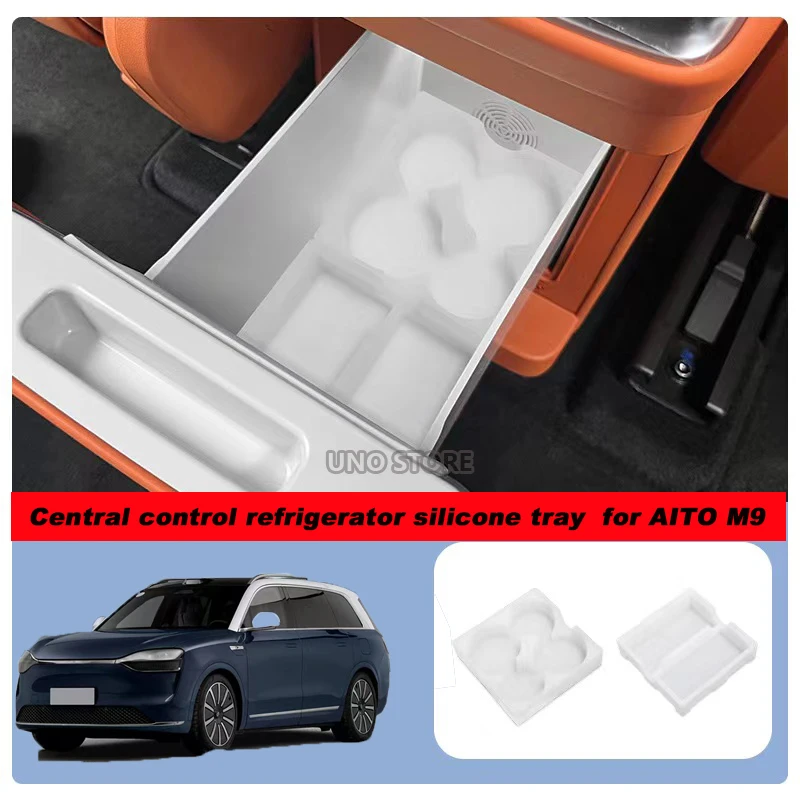 

silicone refrigerator storage tray converted car interior storage box Suitable for AITO M9 2024