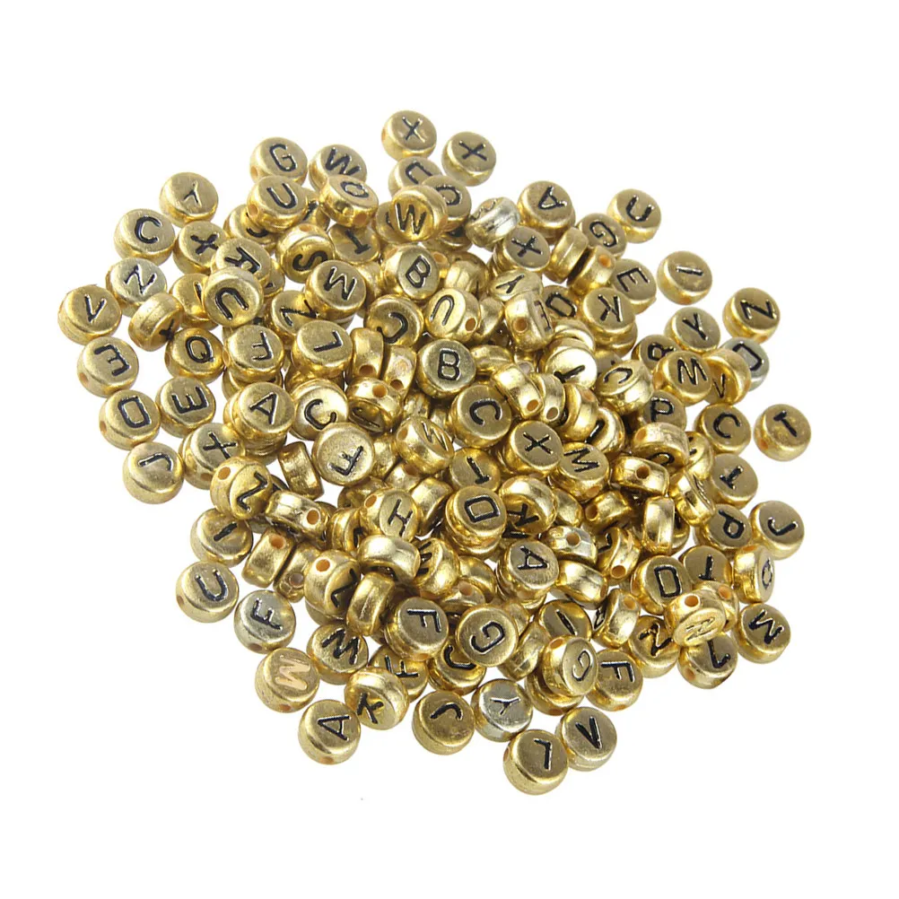 

200Pcs Letter Beads DIY Acrylic Jewelry Beads Smooth Surface Hole Design for Bracelet Necklace Craft Accessories Handmade