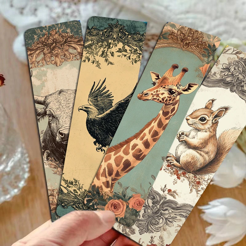 30/60PCS Antique Photo Frame Animal Bookmark Laptop Luggage DIY Reading Style Book Landscape Gift Cards Creative Bookmarks ﻿
