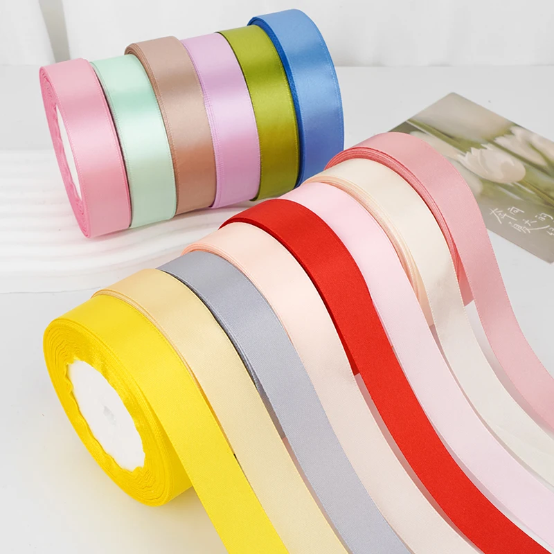 

10roll Satin Ribbon 20MM 22meters for Wedding Birthday Party Handmade Gifts DIY Clothing Decoration Auxiliary Materials Ribbon