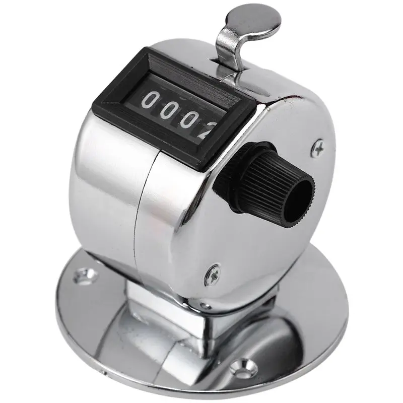 A96K-10X Round Base 4 Digit Manual Hand Tally Mechanical Palm Click Counter