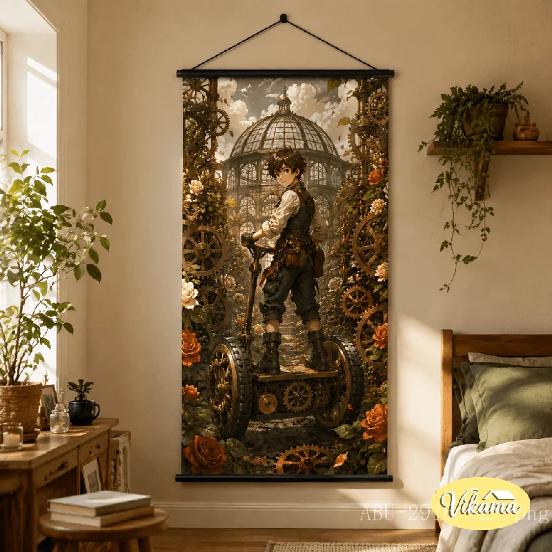 VIKAMA Dynamic Sports Anime Tapestry Wall Hanging High Jump Athlete Boy Blue Sky Wall Art Decor for Bedroom Dorm Home Living