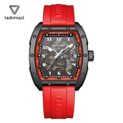 Top brand Mark Fairwhale Mechanical Mens Watch Casual Tonneau Sport Silicone Strap Fashion Tourbillon Men Automatic Wristwatches