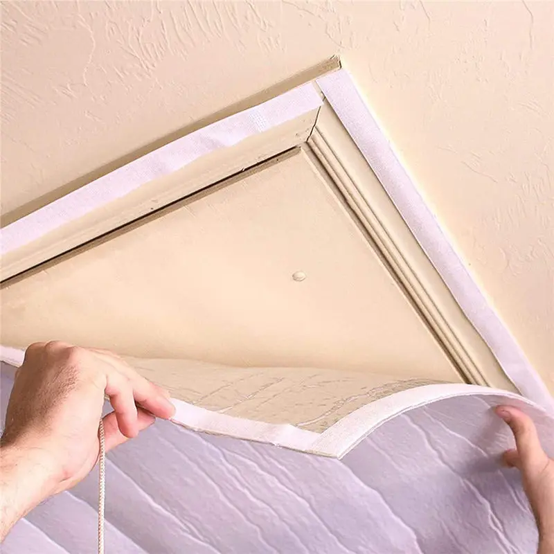 Picture 7: Attic Fan Cover 129x129cm Insulation Aluminum Film Seal Cover for Ceiling Fan Return Vent with Hook Loop Design