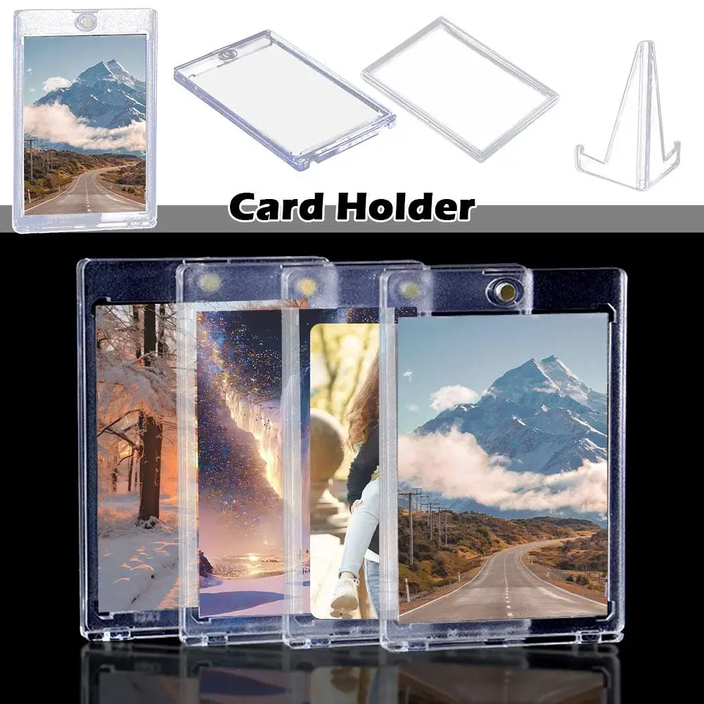 

1pcs 35pt Magnetic Cards Holder Toy Acrylic Baseball Sports Star Trading Card Sleeves Clear Playing Kids Gift For C X5e5