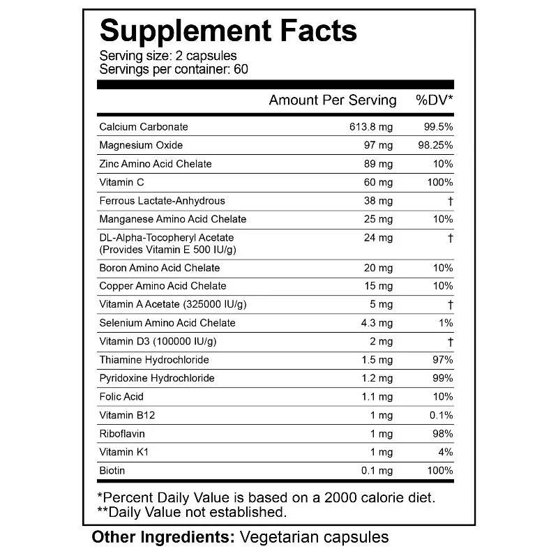Multivitamin Capsules - Antioxidant, Support Skin, Heart and Immune Health, Improve Digestive and Overall Health, Metabolism