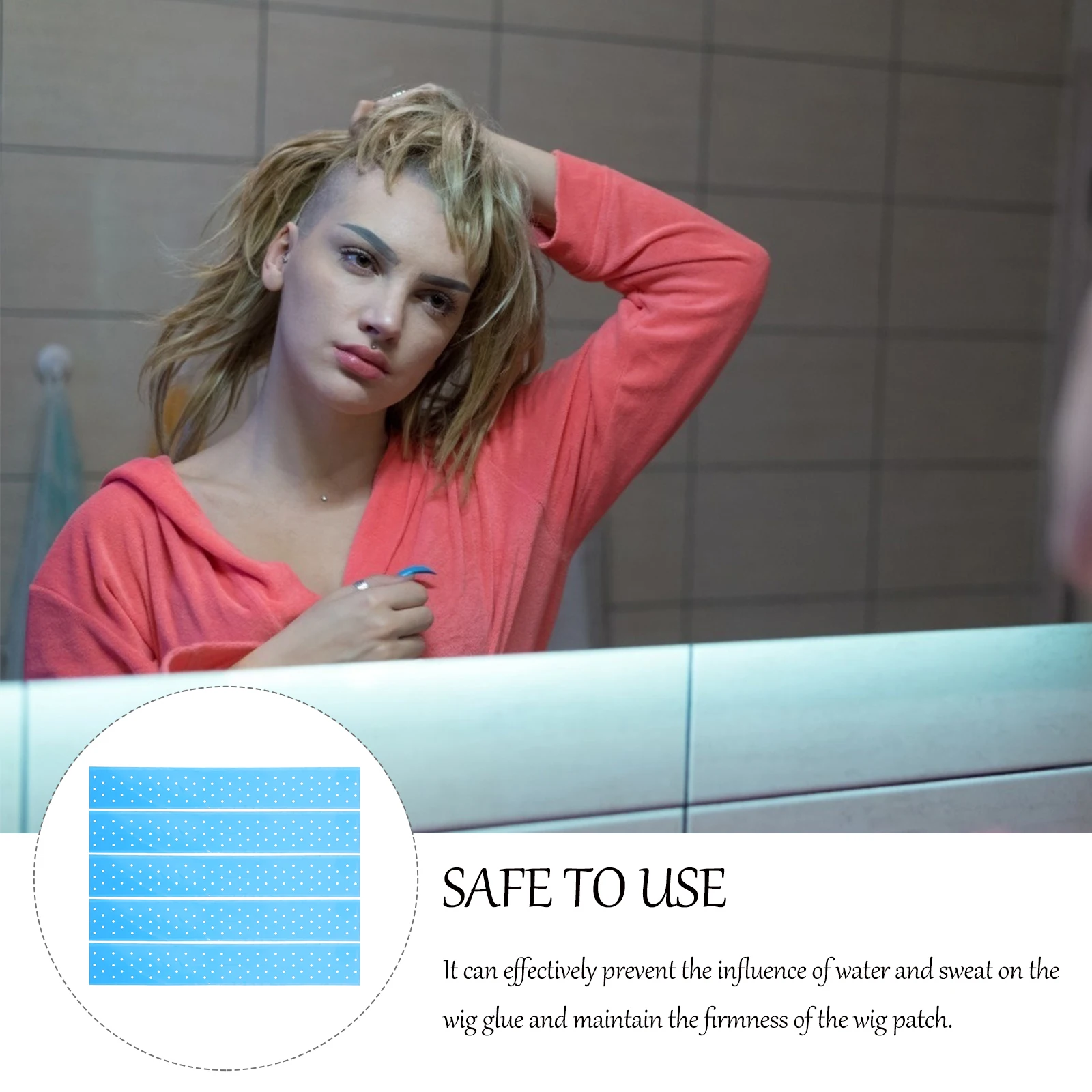 

5pcs Tape for Lace Wigs Blue Adhesive Waterproof Anti Sweat Bonding Toupee Hair Extensions Strips Lashes Glue