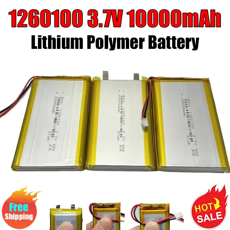 1260100 3.7V 10000mAh Real Capacity Lithium Polymer Battery Large Capacity for Mobile Power Supply Bluetooth Speaker Tablet PC