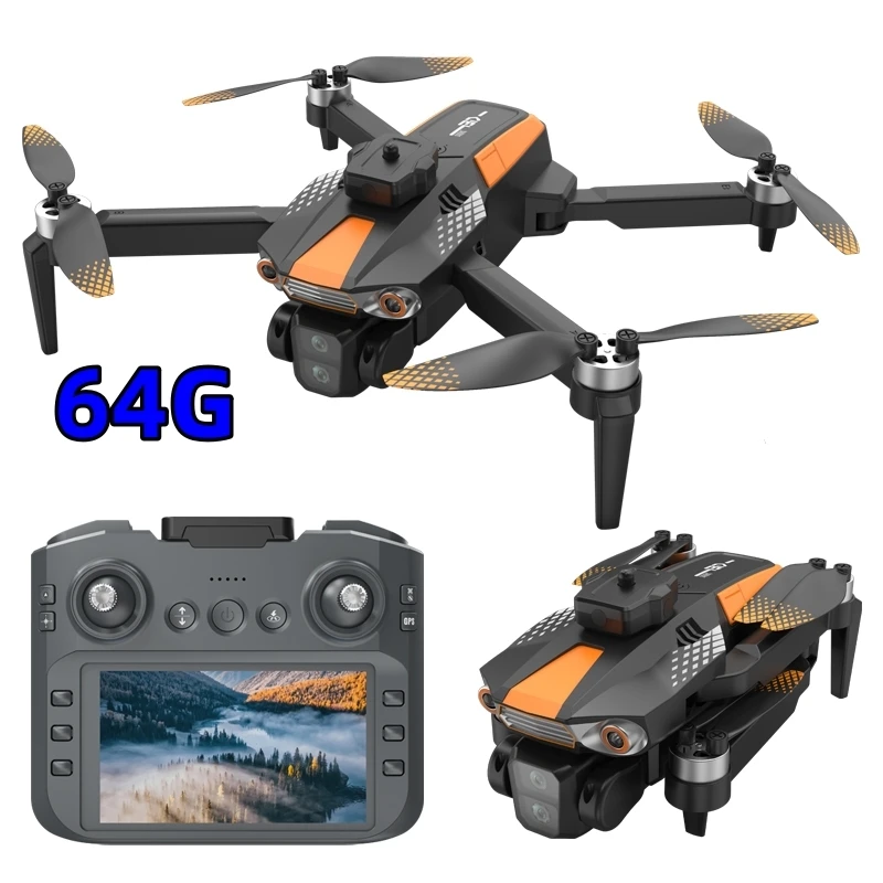 LF669 GPS 64G Drone 4.5 ''Screen รีโมทคอนโทรล 8K Dual กล้อง Optical Flow หลีกเลี่ยงอุปสรรคมอเตอร์ไร้แปรง RC