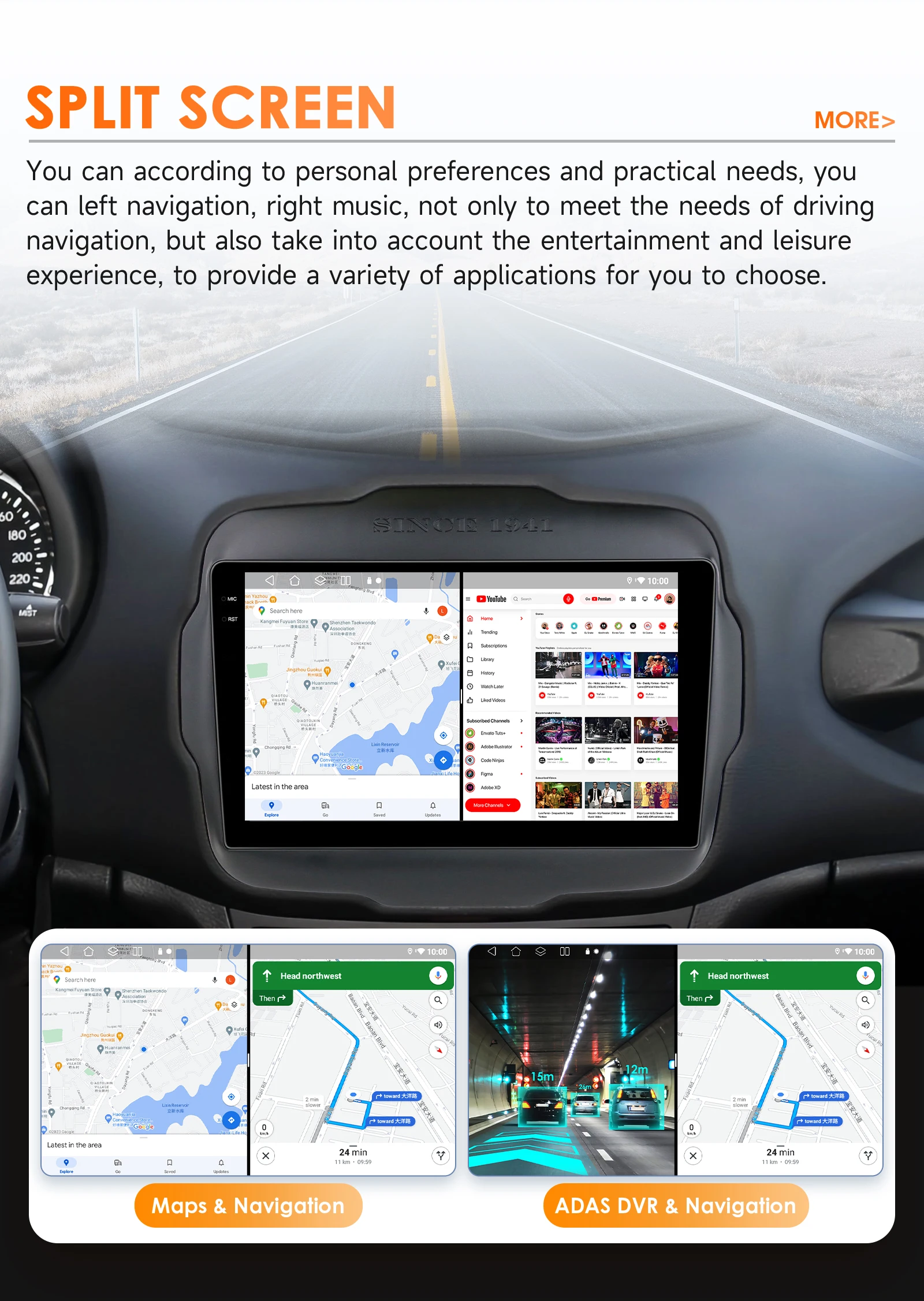 6115 Carplay 4G-LTE 9" Car Radio Android for Jeep Renegade 2016-2020 Multimedia Player Navigation GPS 2 Din Stereo DSP Autoradio