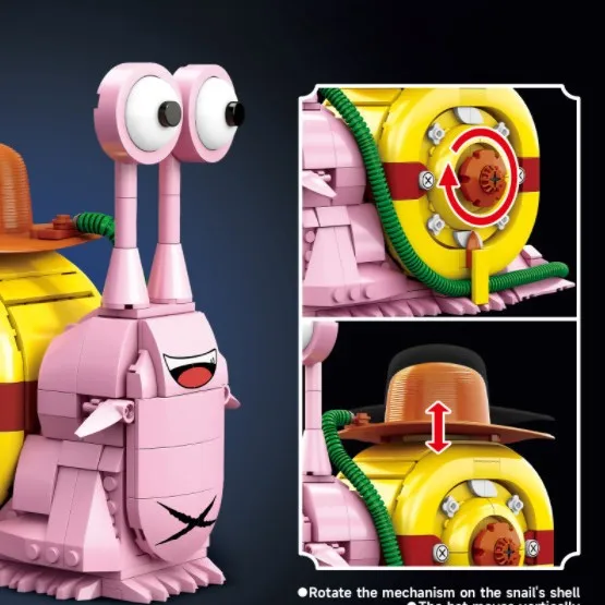 Kawaii Tier Den Den Mushi Schnecke D Protagonist Trafalgar Don Quijote Law Figur Baustein Kit Modell Spielzeug Action Sammlung