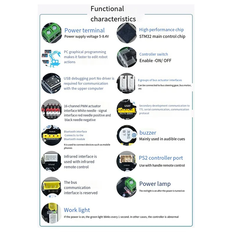 Módulo de controle de engrenagem de direção de 16 canais PWM controlador de engrenagem de direção robô braço mecânico driver programação placa DIY durável