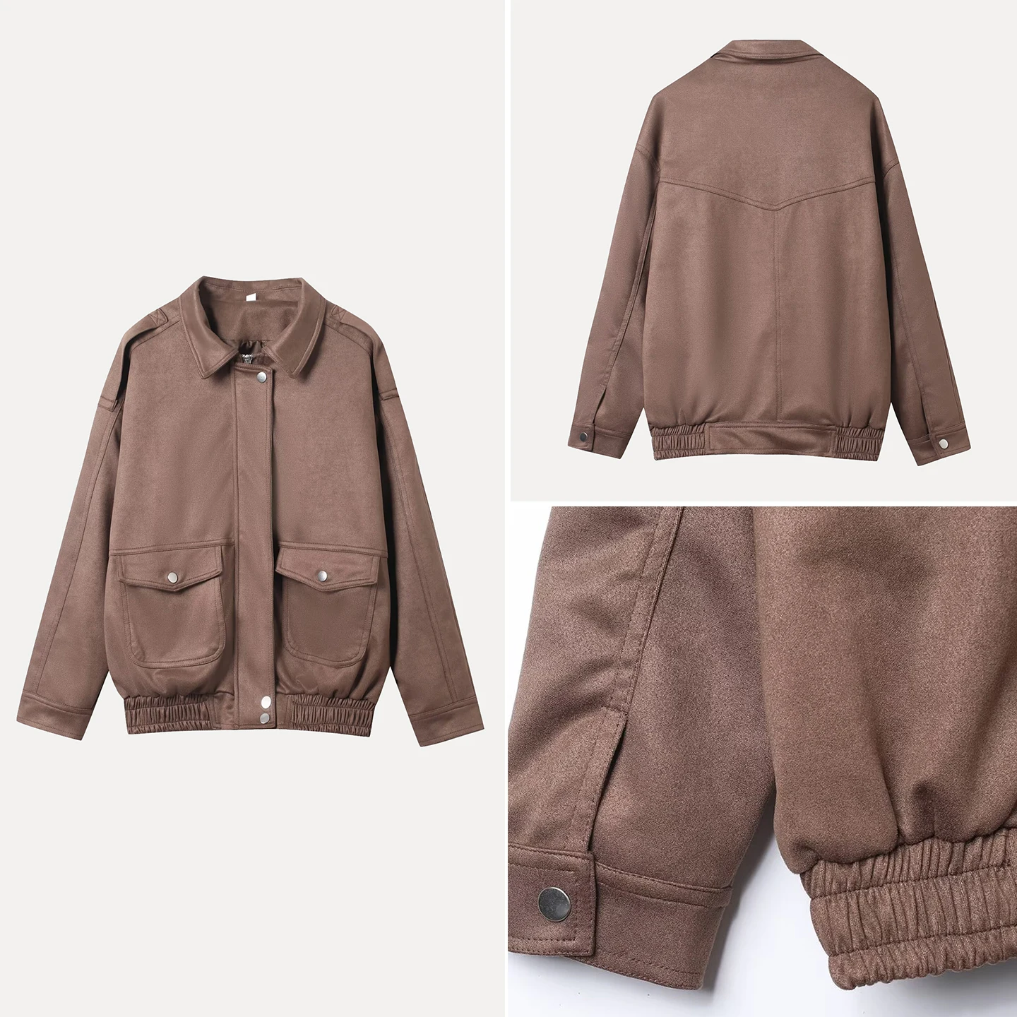 

2025 Autumn New Sle Women's Vintage Lapel Long Sve Simple Versatile Loose Fit Jaet Outerwear Quali Material Button C...