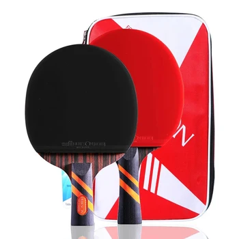 8 スタープロフェッショナル卓球ラケットクルミ表面 5 合板 + 2 インナーカーボンピンポンパドル 2 ピース/セット大人のためのピンポン