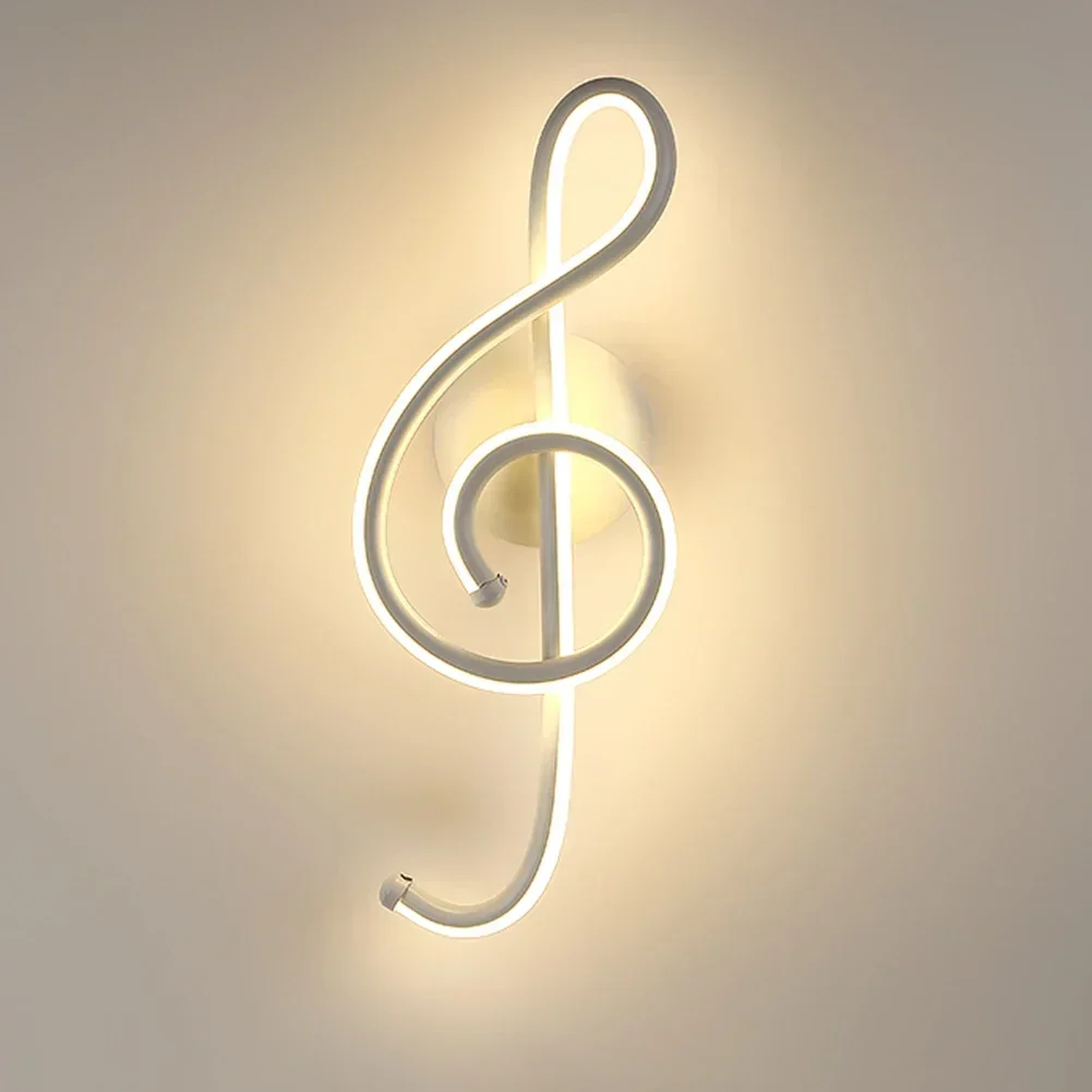 

Creative LED Musical Note Design Wall-Mounted Lamp Modern Bedside Spiral Night Light Indoor