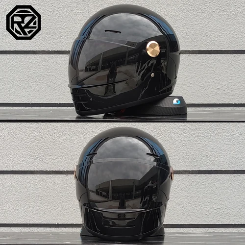 Imagen 1 del producto Casco de motocicleta Retro de cara completa aprobado por DOT de campo amplio todoterreno Casco de motocicleta adulto Capacite Casco Moto