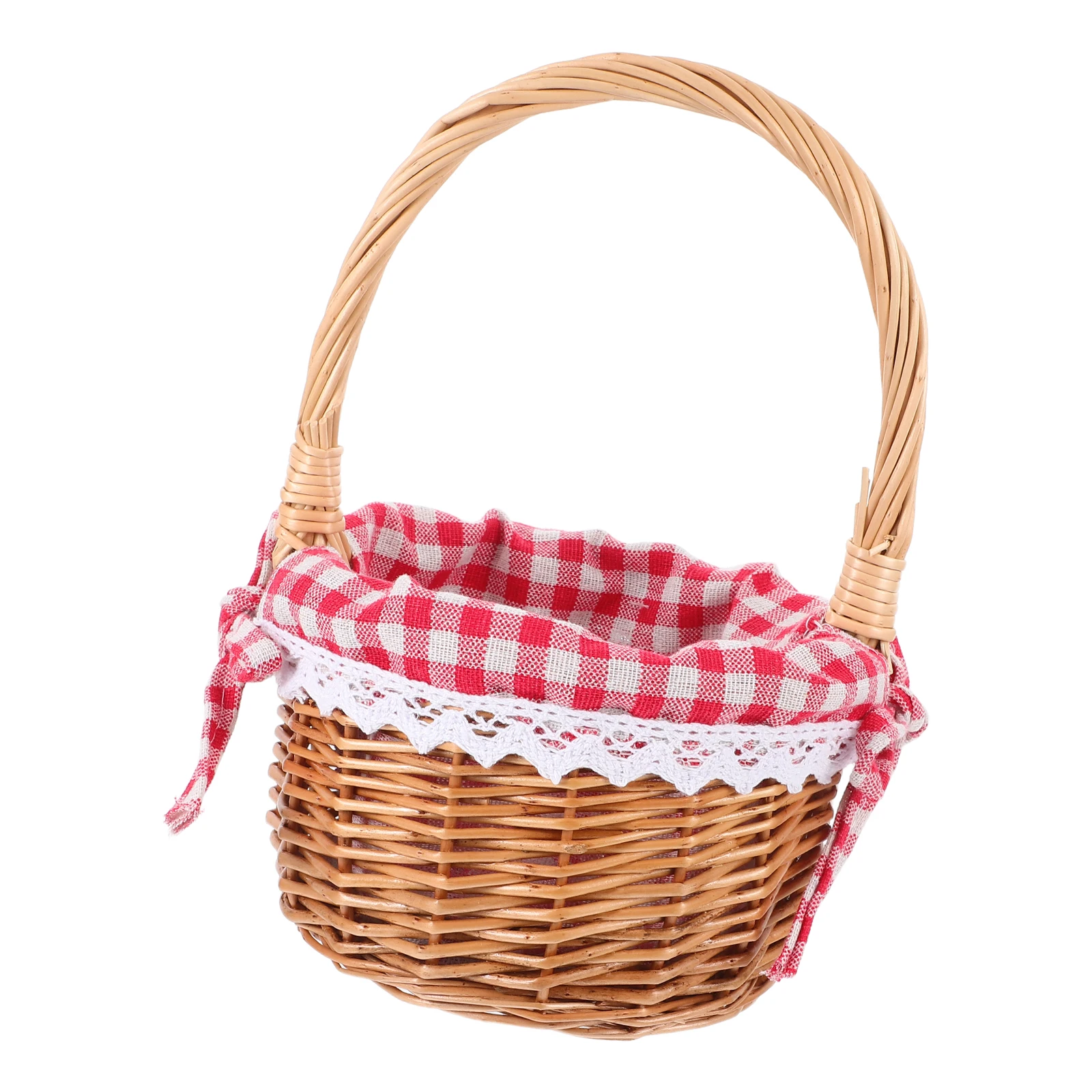 

Handwoven Flower Basket Round Willow Storage Basket Natural Decorative Wicker Laundry Picnic Versatile Home Gardening