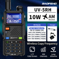 Baofeng UV-5RH Air Band Walkie Talkie 10W Multi-Band Wirless Copy Frequency Long Range Receiver Two Way Portable UV5RM Ham Radio