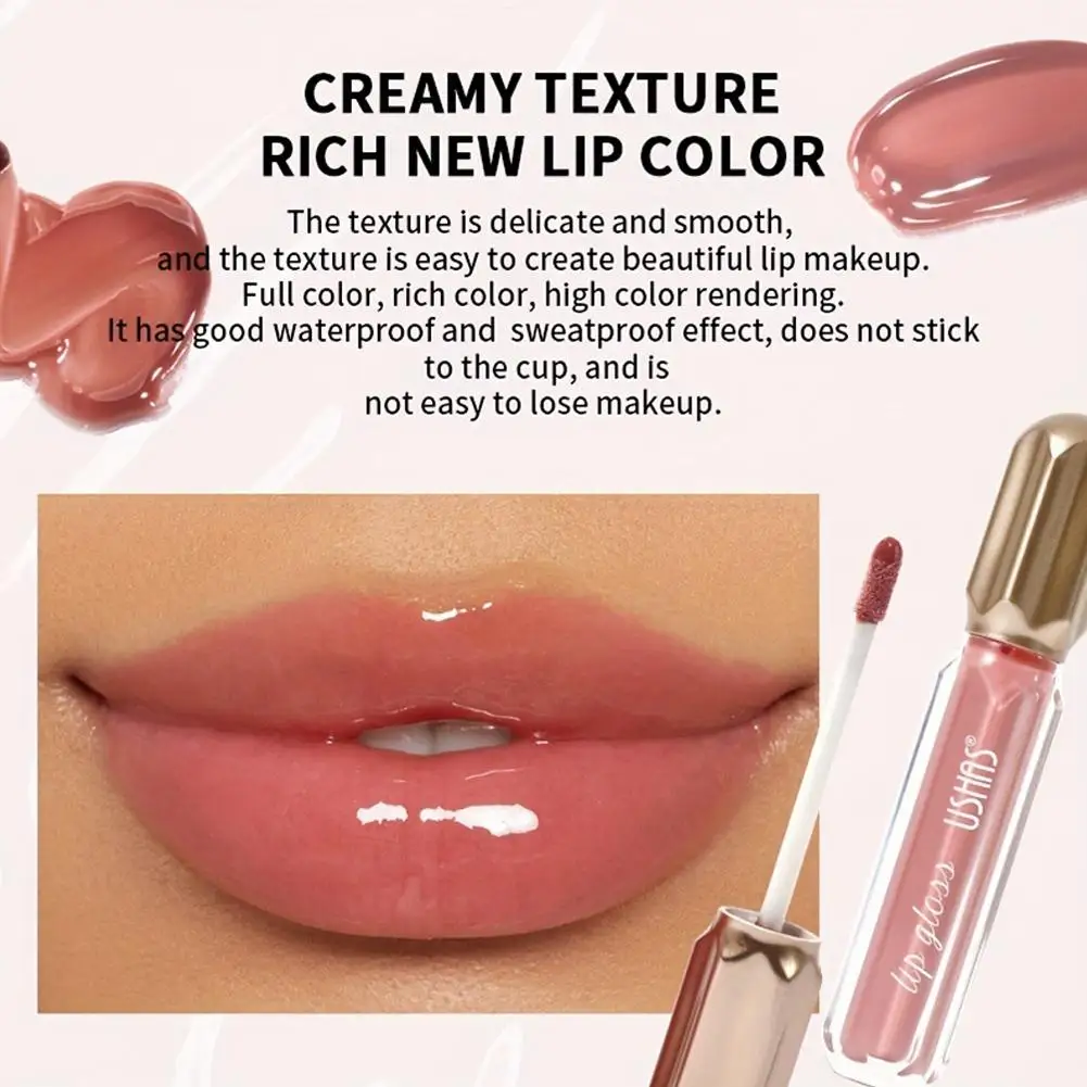 Glossy Lipstick Mirror Water Lip Gloss Waterproof Last Moisturizing Lip Glaze Glitter Pearl Lip Tinted Women Beauty Lip Makeup