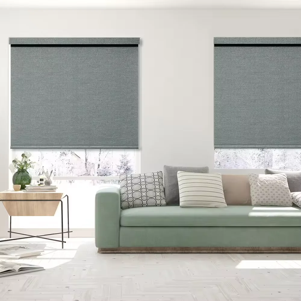 High Quality Modern Design Fabric Cover Control By Apple Homekit Google Wifi Motor Roller Blinds For Windows