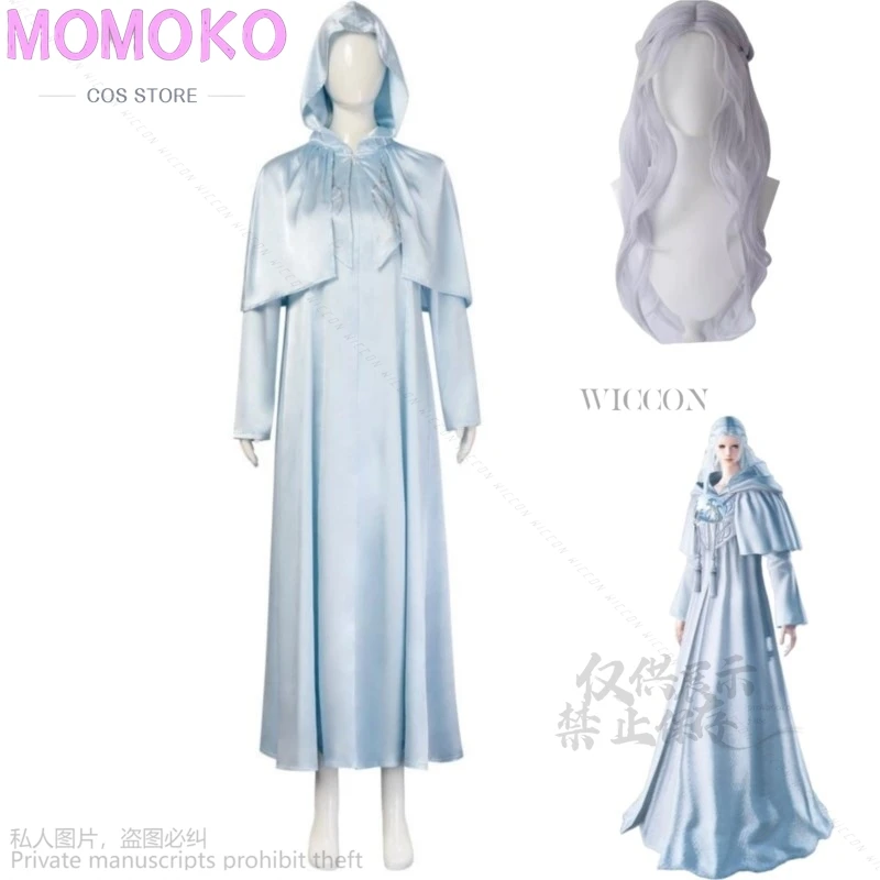 

Anime Game Final Fantasy Lolita Endwalker Hydaelyn Cosplay Costume Venat Wig Blue Hooded Cloak Dress Man Woman Halloween Suit