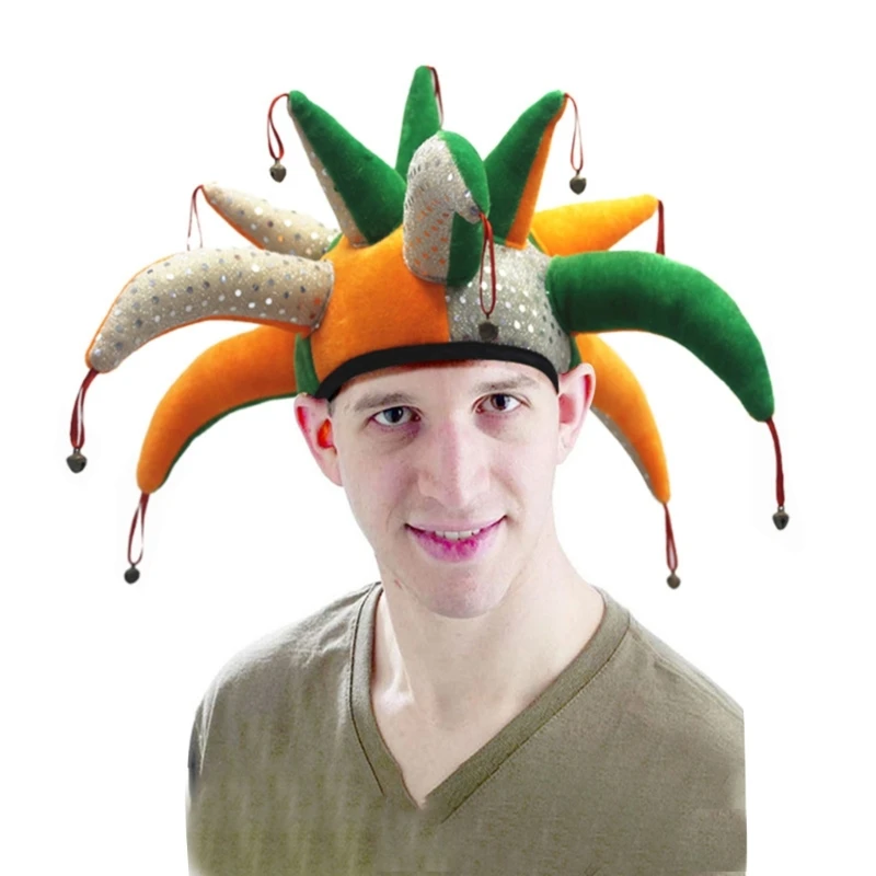 Rainbow Color Multi Pointy Hat Amusement Park Party Show Clown Hat for Cosplay