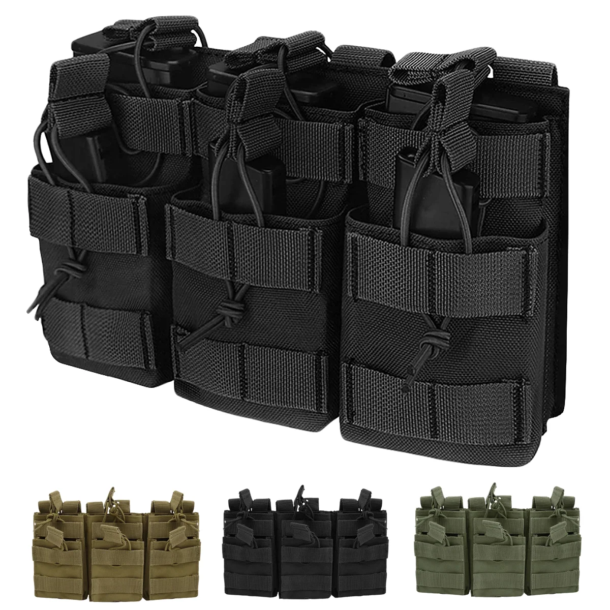 Tactical Molle Pouch Triple Magazine Pouch sacchetti Mag a doppio strato supporto universale per cartuccia per M4 M14 M16 AK AR