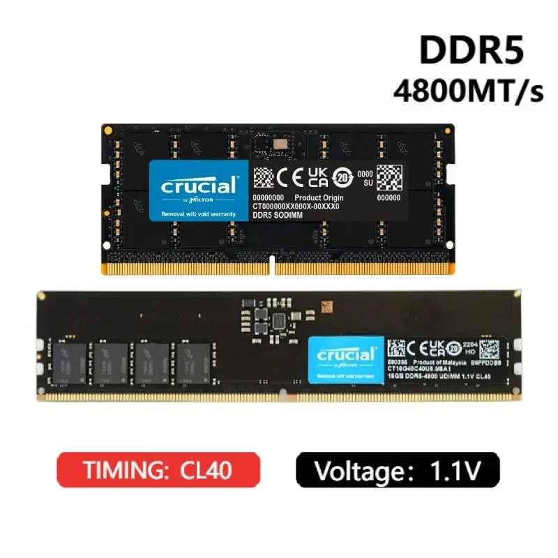 Top RAM 16GB 32GB DDR5 4800/5600MHz CL40 UDIMM PC Desktop Computer Memory &Laptop Memory Module CL40 16G 32G SODIMM