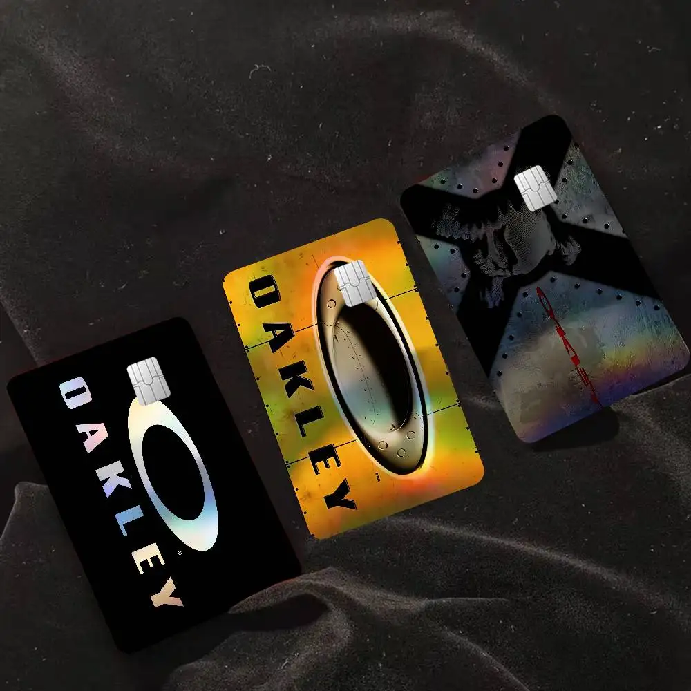 O-Oakley Rainbow Laser Glitter Bank Card Stickers Waterproof Art Decals