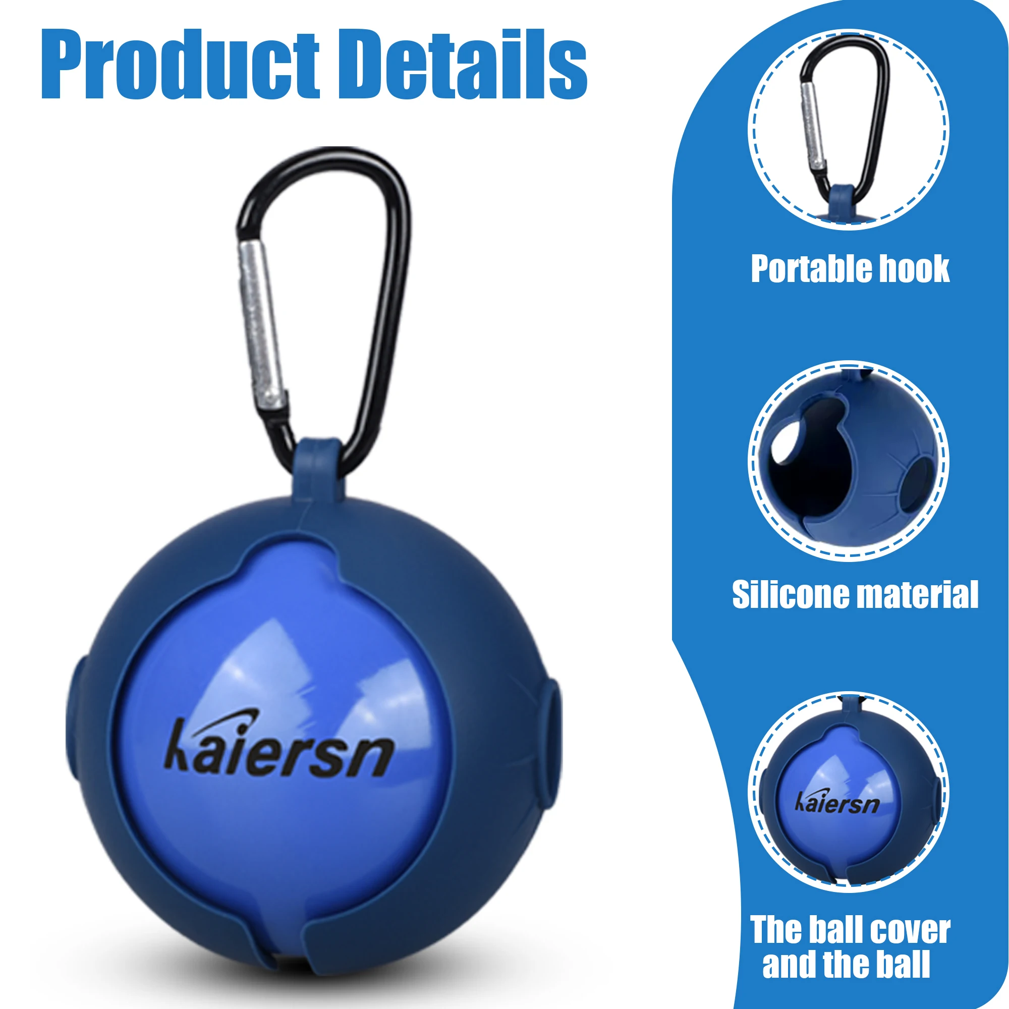 Kaiersn Park Golf Balls and Golf Covers 6cm/2.36in Durable Practice Balls for Outdoor Training Kids & Adults (6 Colors)