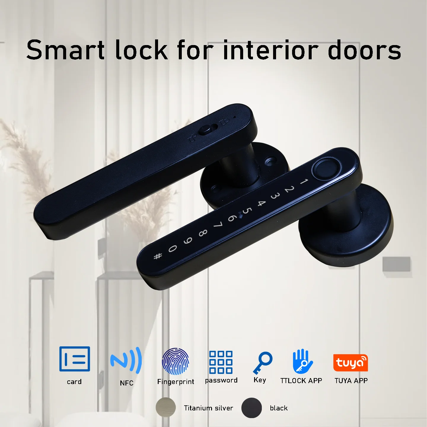 

HAPLOCK TUYA smart door lock TTLOCK Fingerprint password card key fechadura eletrônica digital Office lock indoor smart lock