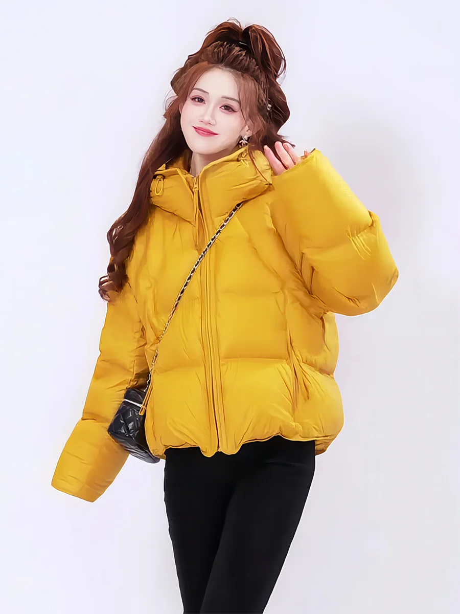 Jaune à capuche ort down Jaet femmes Thiened 90 blanc Du plume pain Sle vêtements d'extérieur décontracté Sle Ci loisirs