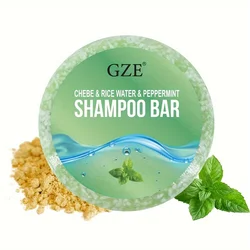GZE CHEBE RICE WATER PEPPERMINT SHAMPOO BAR Super Moisturizing For Dry And Damaged Hair For Women Hair Rebuilder