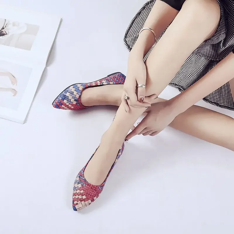 

Slip-on Woman Flats Pointed Toe Shoes for Women Korean Style 2025 Trend Sale Luxury Brand Y2k Summer Shoe 39 Cheap Liquidation