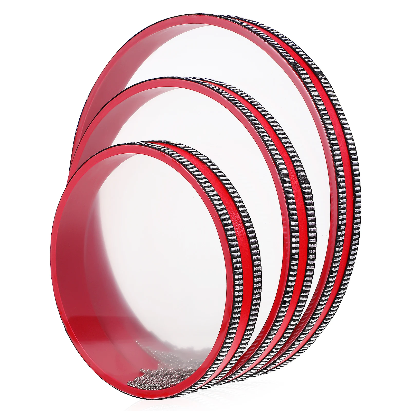 

3Pcs Red Ocean Drums Durable Material Long Lifespan Percussion Instruments For Music Education Entertainment