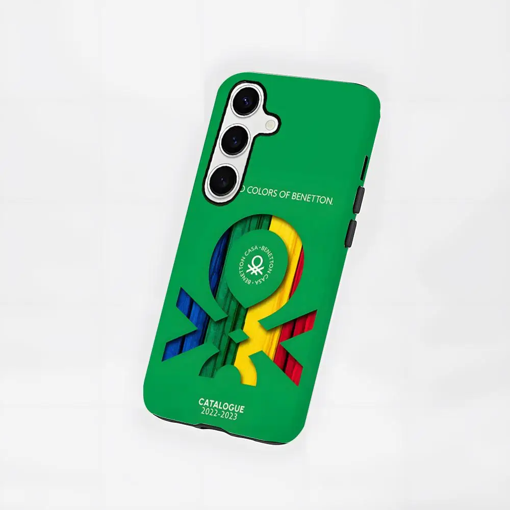 Marca de roupas benetton caso telefone novo para samsung s25 24 fe 23 22 21 ultra plus a 56 36 26 16 filme brilhante duro pc coque