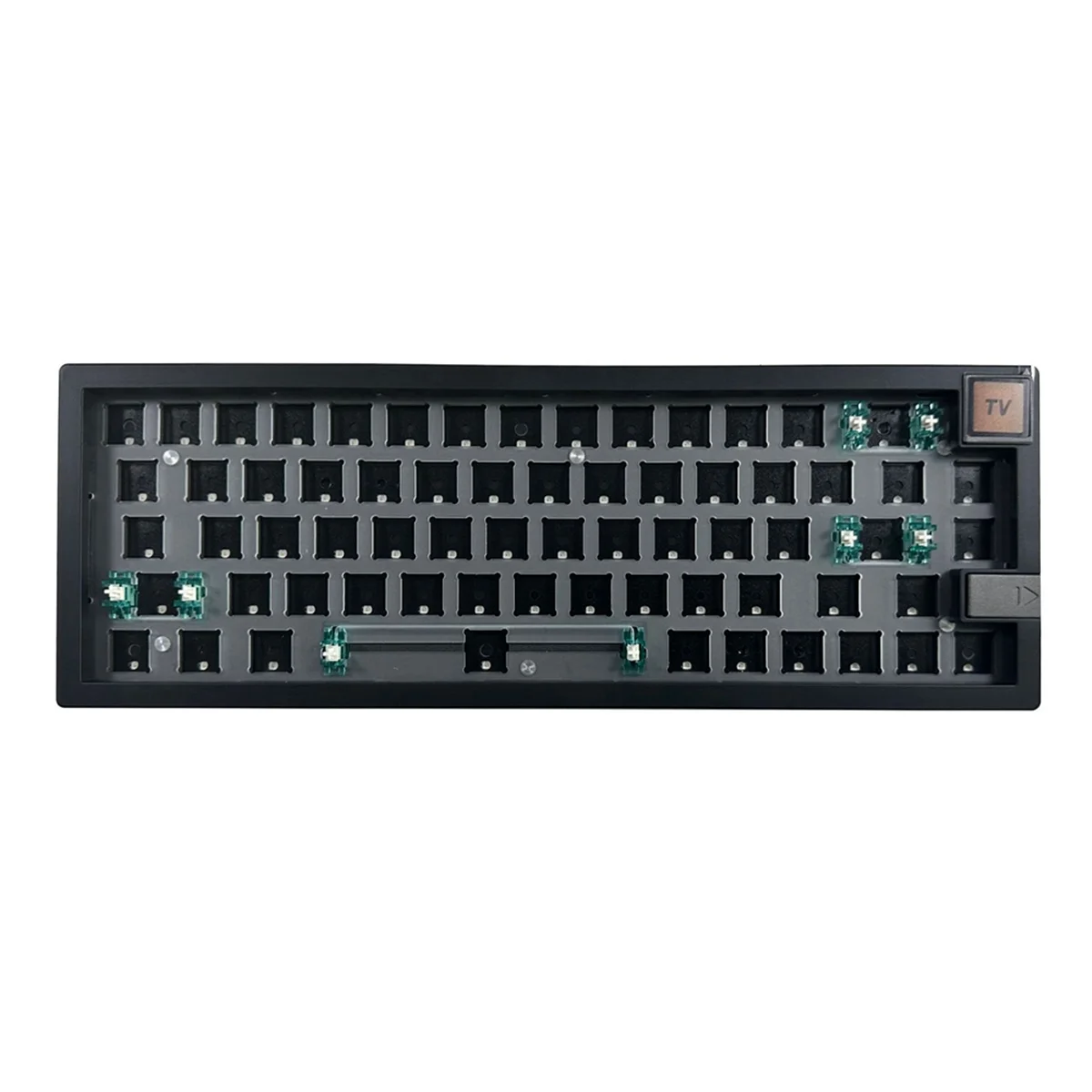 KIT Keyboard mekanik game GMK67-S, nirkabel Bluetooth Display layar Gasket Hotswap RGB Kit kustom gamer hitam