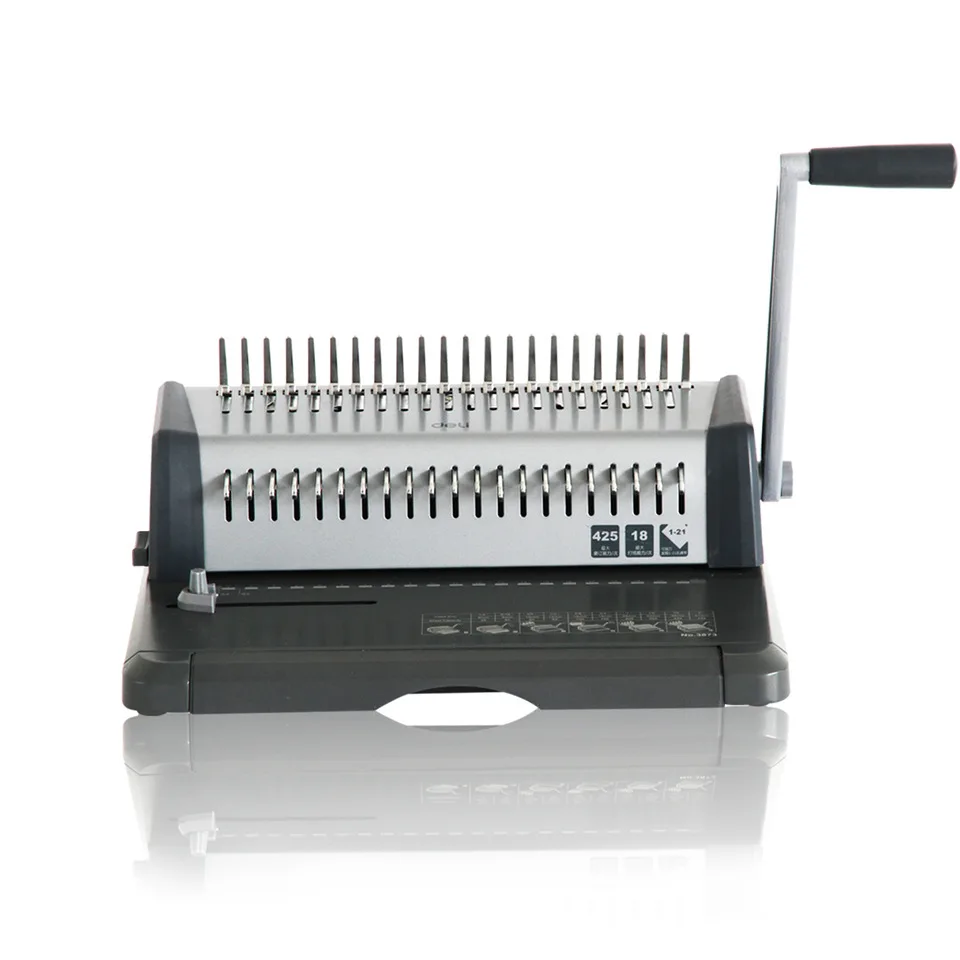 DL3873 21-Hole Handheld Comb Binding Machine Heavy-Duty Progressively Retractable Knife Puncher Manual Binding Machine