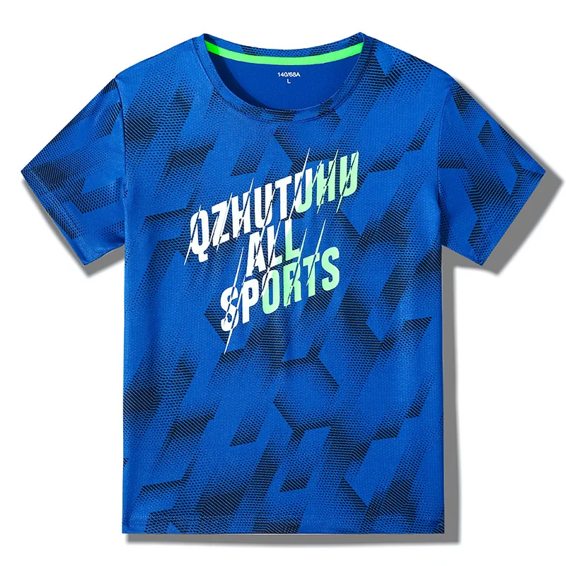 Dubbped Quick Drying Boys Sport Run T-Shirt Short Sleeve Clothes Boys T Shirt New 2024 Summer Kids Tops Teen Children Clothing